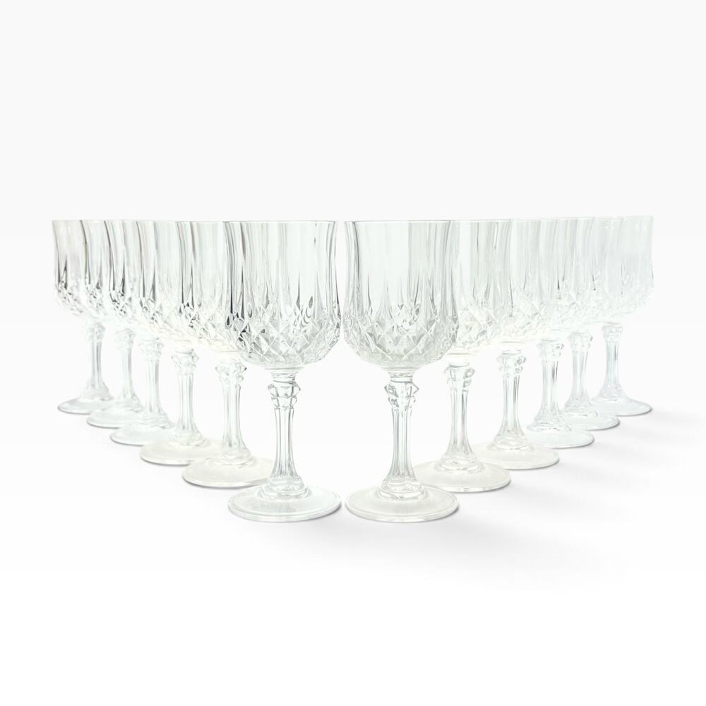 Cristal d’Arques “Longchamp” Set of 12 Crystal Wine Glasses 6 1/2” 6oz